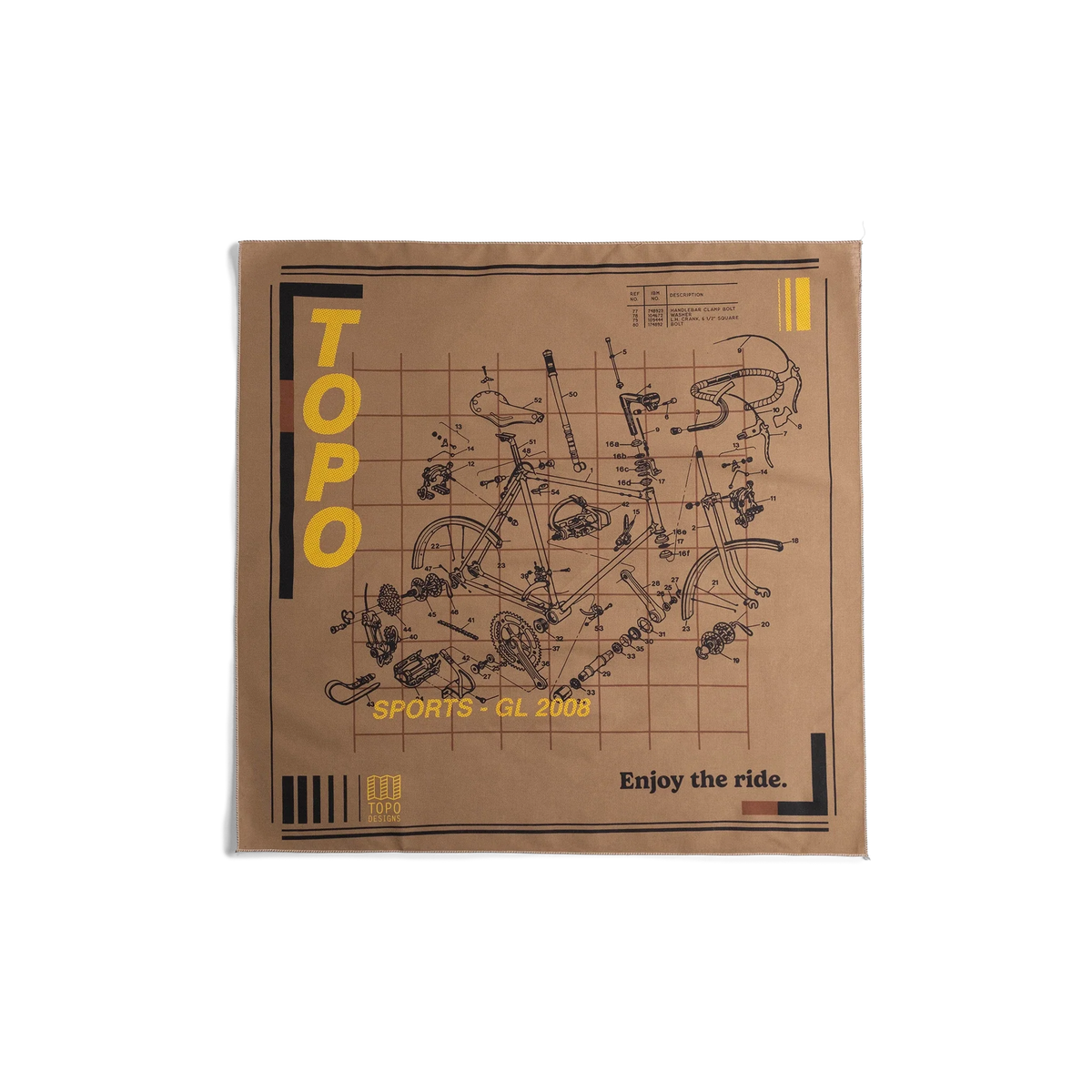 Topo Designs x Pine Printshop Enjoy The Ride Bandana